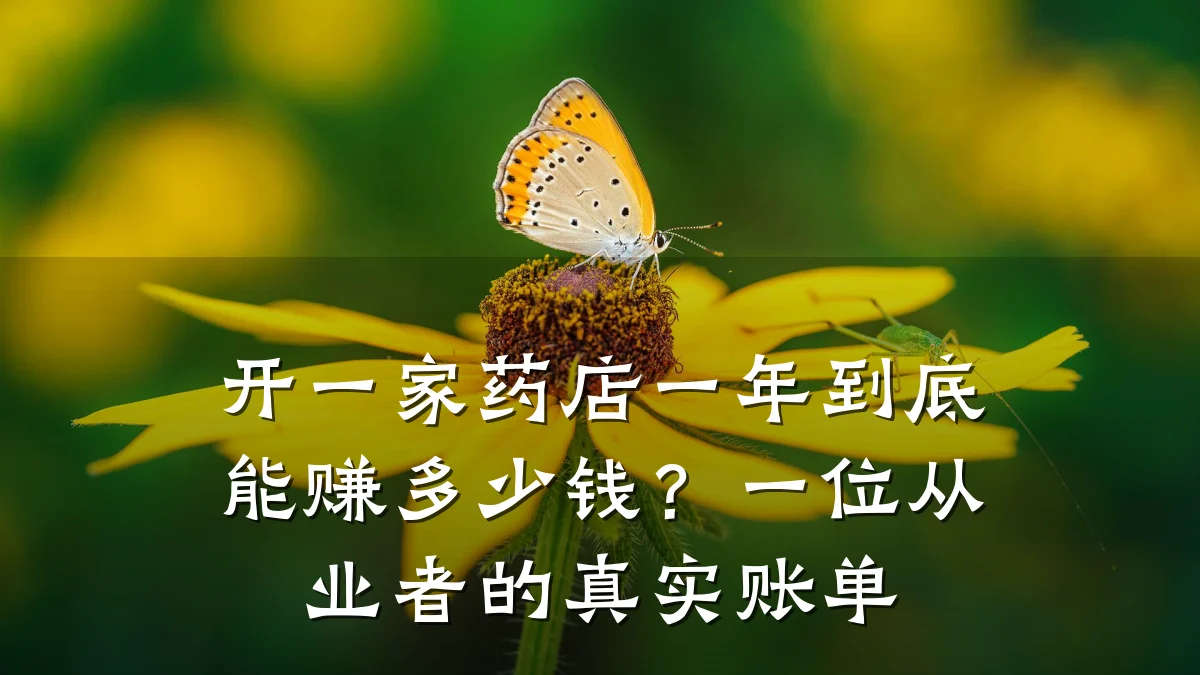 开一家药店一年到底能赚多少钱?一位从业者的真实账单